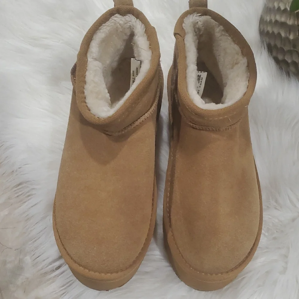 Cushion aire Tan Wedge Winter Boots - Picture 1 of 16
